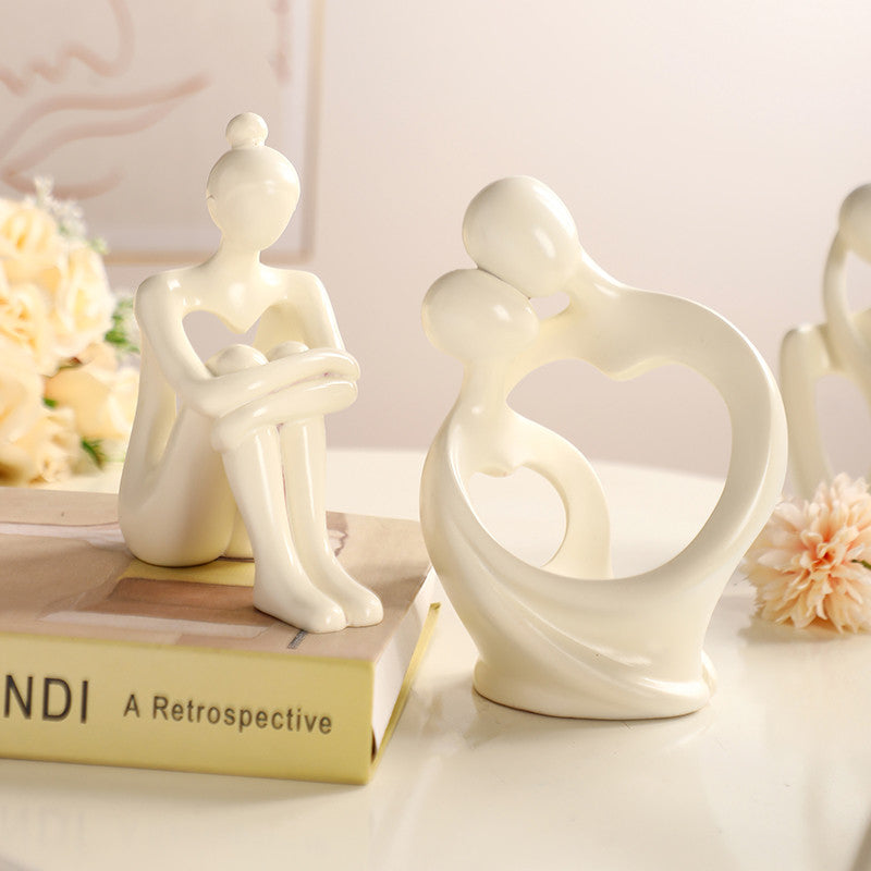 Locaupin Abstract art Sculpture Decoration Mini Couple Statue Abstract Sculpture Home Decor office Decor