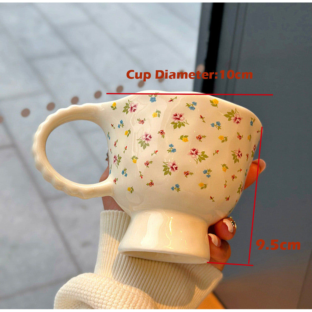 Locaupin Ceramic Coffee Cups with Dish Cappuccino Cups Latte mugs White Tea Cups Set British Coffee Cups