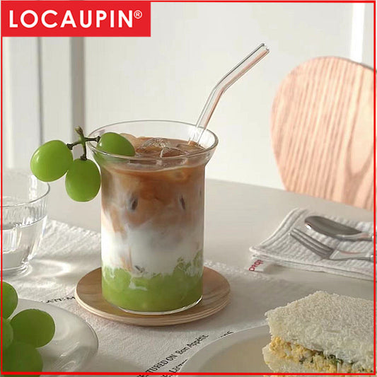 Locaupin Heat Resistant Healthy Glass Cups Water Glass Coffee Cups Flower Tea Glass  Microwave Safe Glass Cups