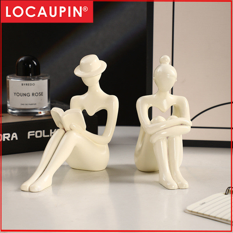 Locaupin Abstract art Sculpture Decoration Mini Couple Statue Abstract Sculpture Home Decor office Decor