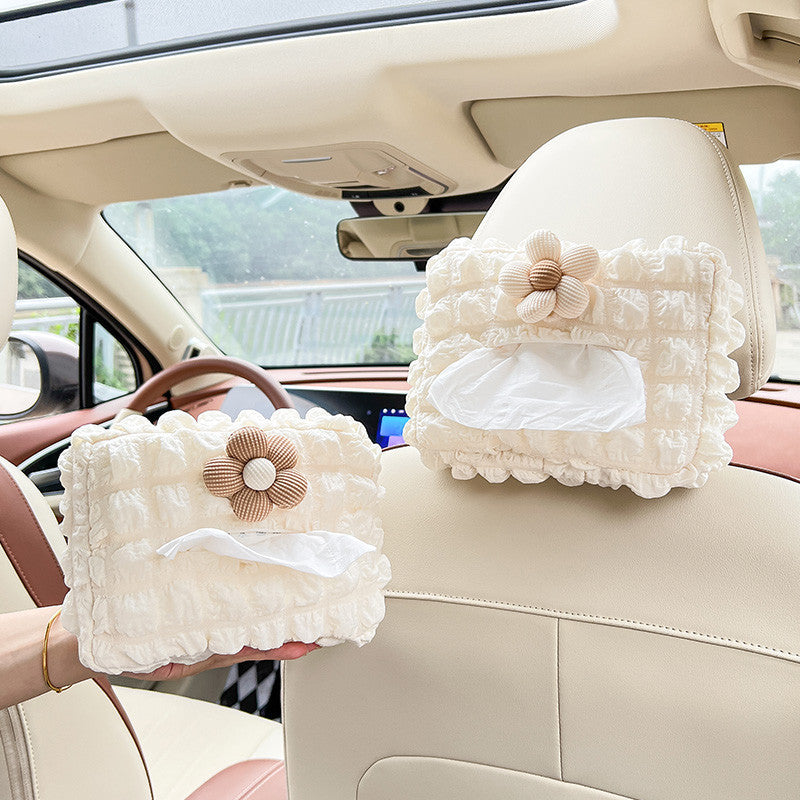 Locaupin Cute Car Tissue Box Organizer Hanging Tissue Holder for Car Visor Seat Back & Armrest Cartoon Design