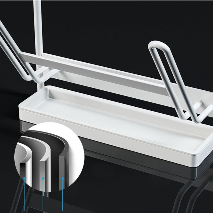 Locaupin Wall-Mounted Carbon Steel Pot Lid Rack | No-Hole Installation | Space-Saving | Rust-Resistant and Durable