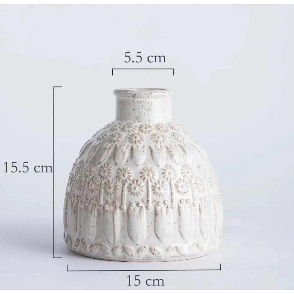 Locaupin White Ceramic Vase Modern Home Decor,Matte Pampas Flower Vases,Farmhouse Decor Living Room Decor