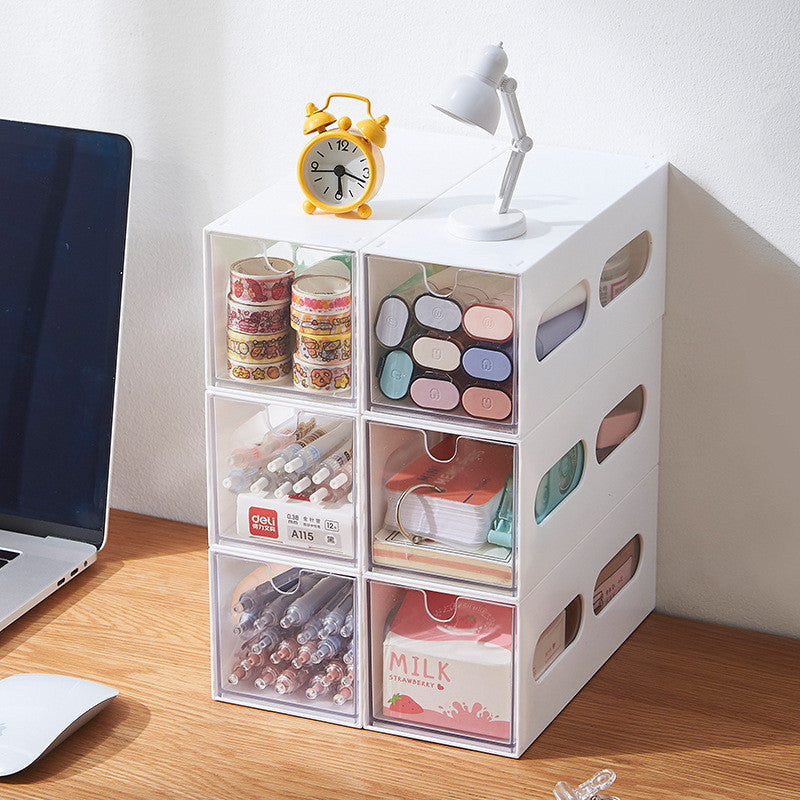 Locaupin Desk Drawer Organizer Shelf with Expandable Storage for Book and Home Tabletop Files Holder
