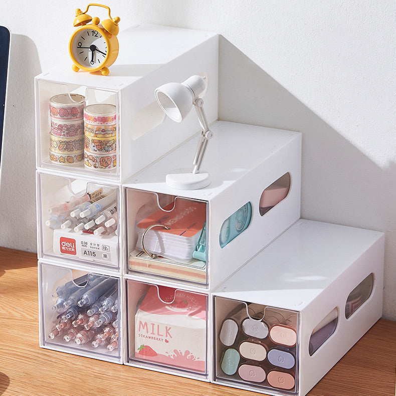 Locaupin Desk Drawer Organizer Shelf with Expandable Storage for Book and Home Tabletop Files Holder