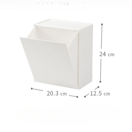Locaupin Wall Mounted Storage Box Flip Lid Design Wall Mounted Storage Organizer Box for Cotton Swab Floss Tissue