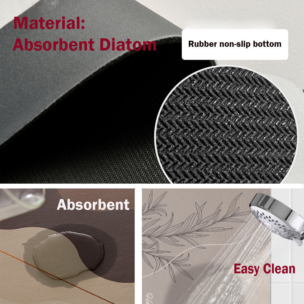 Locaupin Super Absorbent Bath Mat Bathroom Mat Super Absorbent Living Room Floor Mat Rubber Non-Slip Bottom
