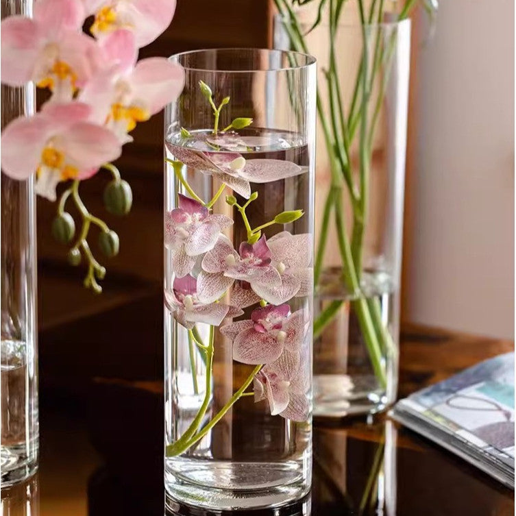 Locaupin Clear Glass Cylinder Vase,Floating Candle Holder Vase, Decor Vases,Clear Vases for Wedding Decorations