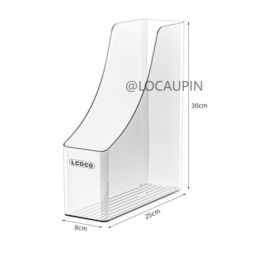 Locaupin Plastic Vertical File Folder Storage Organizer Bin,Hold Notebooks,Binders,Envelopes,Magazines for Home Office