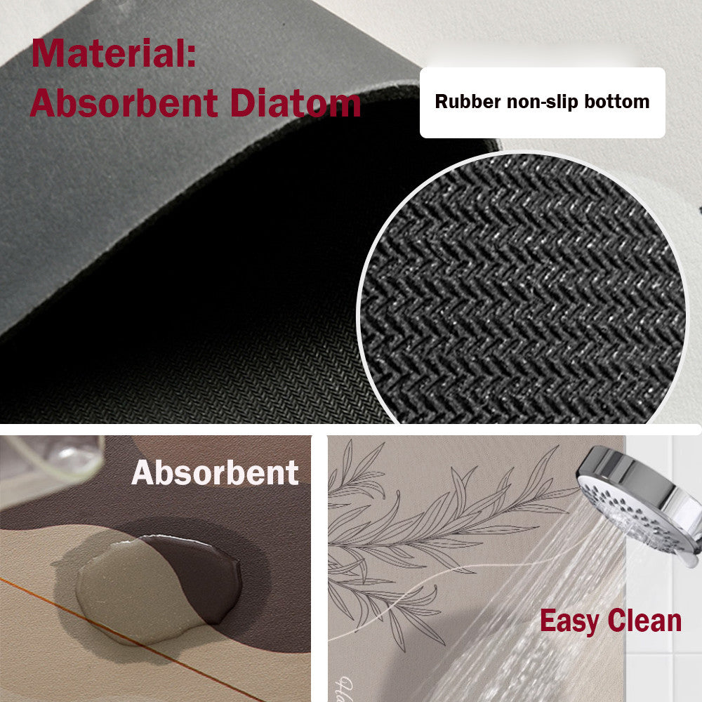 Locaupin Super Absorbent Bath Mat Bathroom Mat Super Absorbent Living Room Floor Mat Rubber Non-Slip Bottom