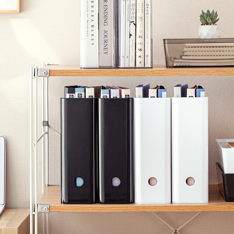 Locaupin Plastic Vertical File Folder Storage Organizer Bin,Hold Notebooks,Binders,Envelopes,Magazines for Home Office