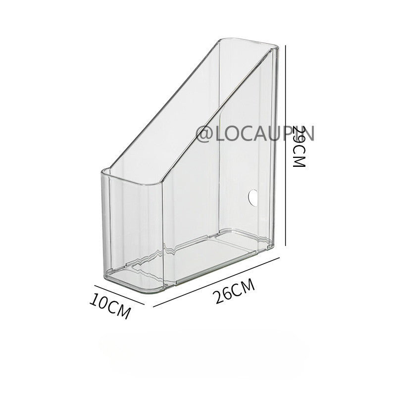 Locaupin Plastic Vertical File Folder Storage Organizer Bin,Hold Notebooks,Binders,Envelopes,Magazines for Home Office