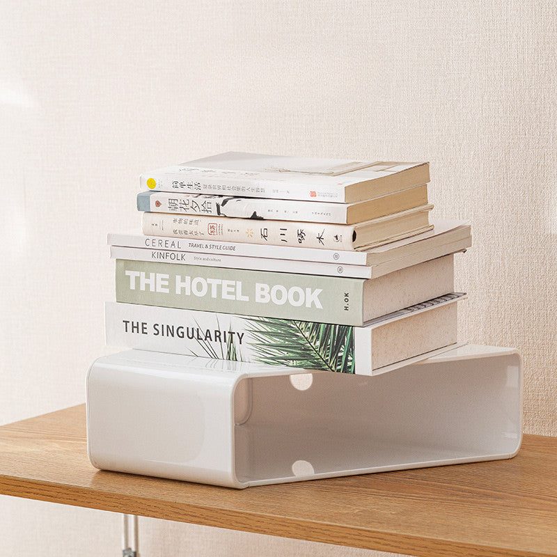 Locaupin Plastic Vertical File Folder Storage Organizer Bin,Hold Notebooks,Binders,Envelopes,Magazines for Home Office