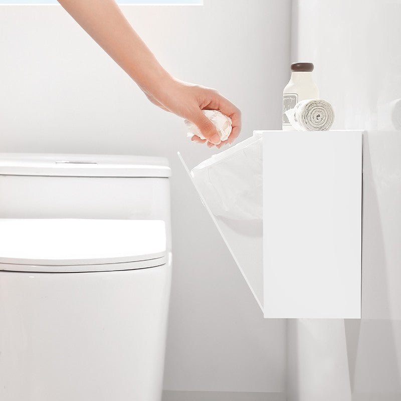 Locaupin Wall Mounted Storage Box Flip Lid Design Wall Mounted Storage Organizer Box for Cotton Swab Floss Tissue