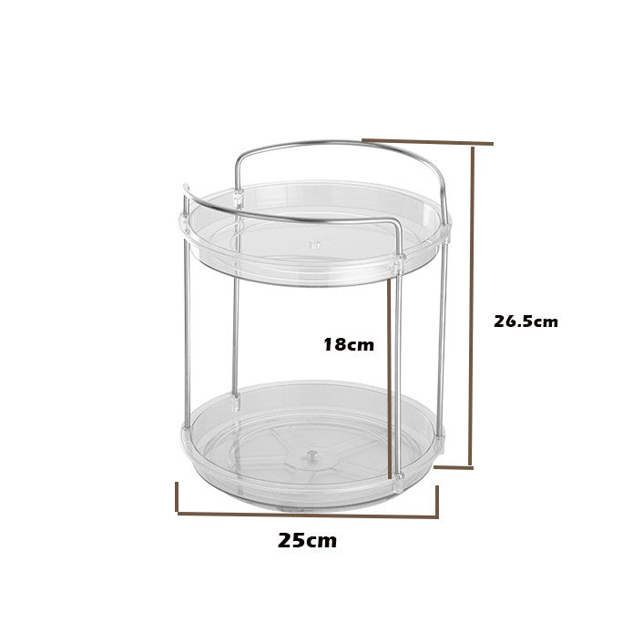 Locaupin 2 Tier Spinning Tray for Fruit,Cabinet,Pantry, Decorative Tiered Trays for Countertop,Organizer for Spices