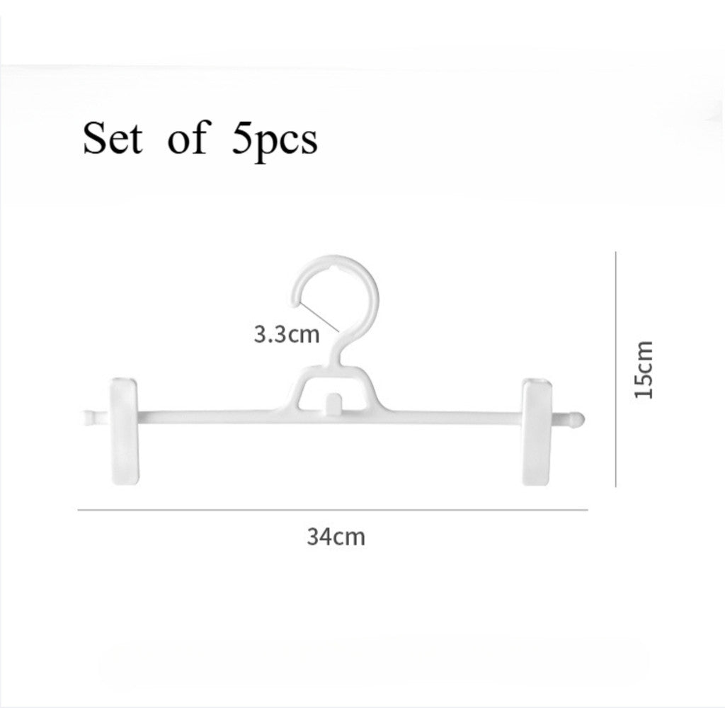 Locaupin 5pcs Pants Hangers Adjustable Clothes Hangers with Clips Portable Drying Rack Non-Slip Clothes Drying Hanger