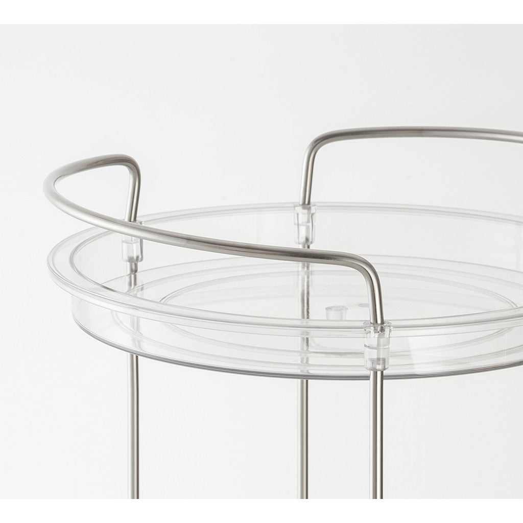 Locaupin 2 Tier Spinning Tray for Fruit,Cabinet,Pantry, Decorative Tiered Trays for Countertop,Organizer for Spices