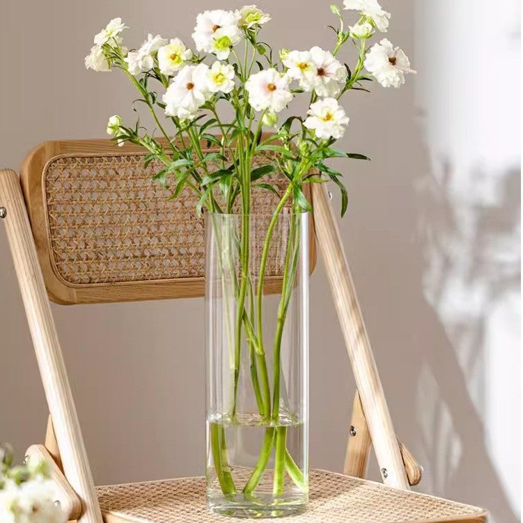 Locaupin Clear Glass Cylinder Vase,Floating Candle Holder Vase, Decor Vases,Clear Vases for Wedding Decorations