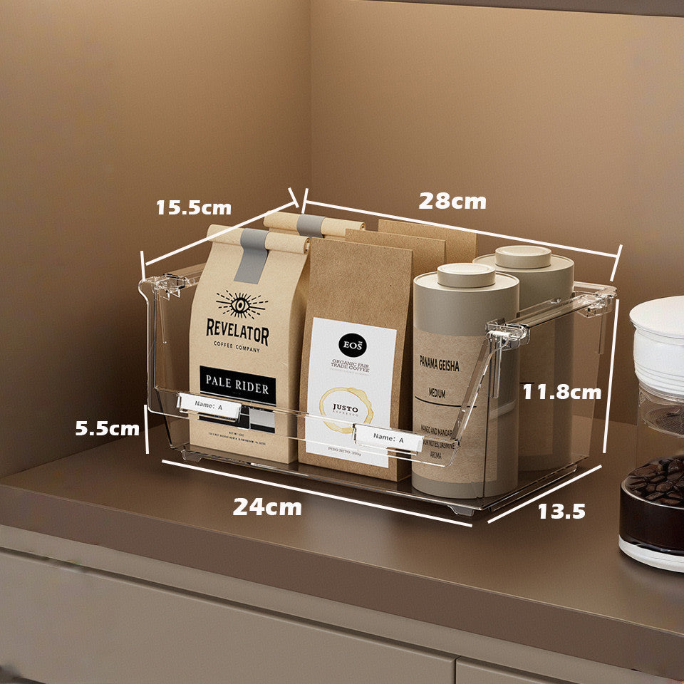 Locaupin Stackable Tea Bag Organizer with Cover, Plastic Tea Storage Box for Kitchen Pantry Cabinets and Countertops