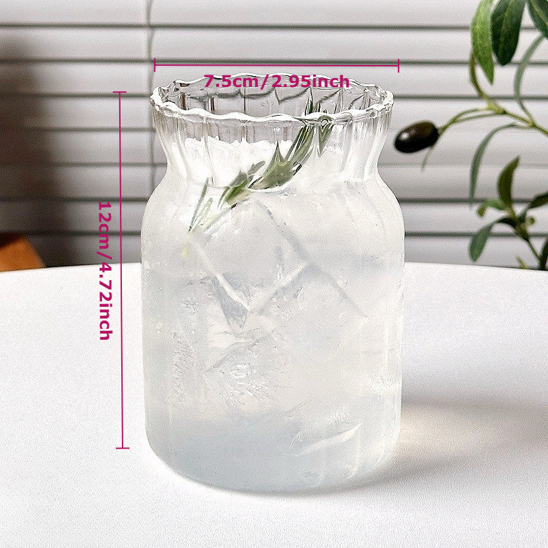 Locaupin 470ML Heat Resistant Healthy Glass Cups,Water Glass,Coffee Cups,Flower Tea Glass, Microwave Safe Glass Tea Cups