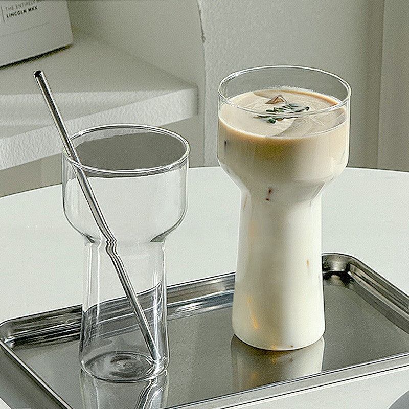 Locaupin 470ML Heat Resistant Healthy Glass Cups,Water Glass,Coffee Cups,Flower Tea Glass, Microwave Safe Glass Tea Cups