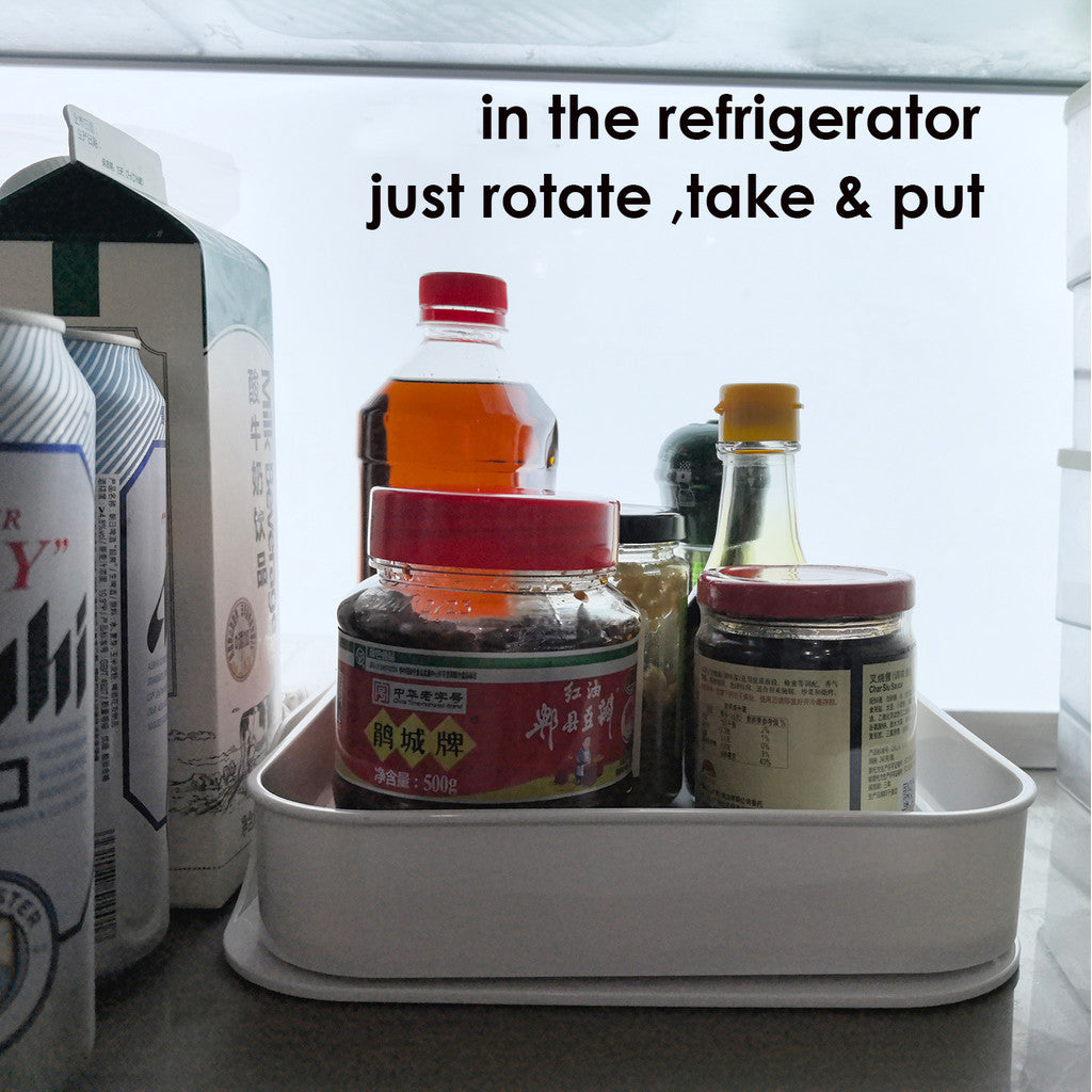 Locaupin Plastic Rotating Storage Organizer - 360° Spin, Removable Dividers, Tall Design for Kitchen/Bathroom/Office