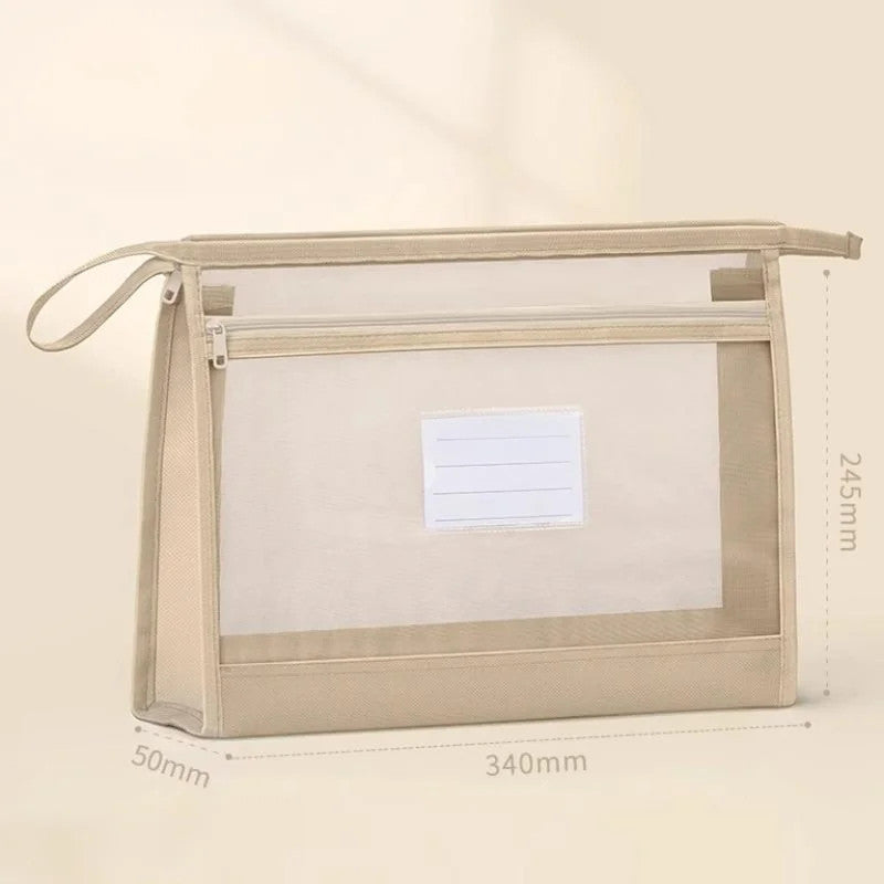 Locaupin Document Folder l Waterproof A4 File Pouch for Office & School Use l File Bags l Morandi Color