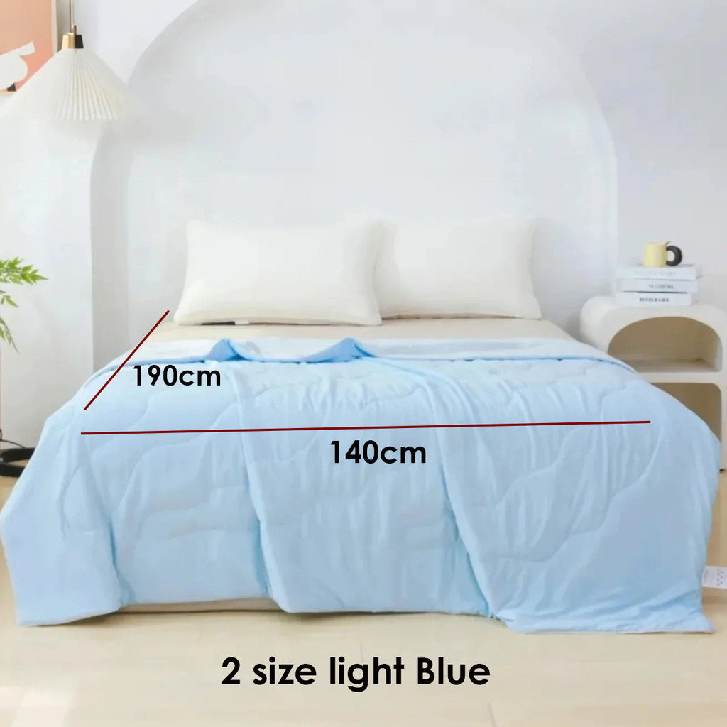 Locaupin Cooling Max Dual-Side Comforter – Ice Silk Lightweight Blanket, Breathable & Hypoallergenic, All-Season Bedding