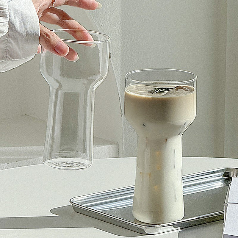 Locaupin 470ML Heat Resistant Healthy Glass Cups,Water Glass,Coffee Cups,Flower Tea Glass, Microwave Safe Glass Tea Cups