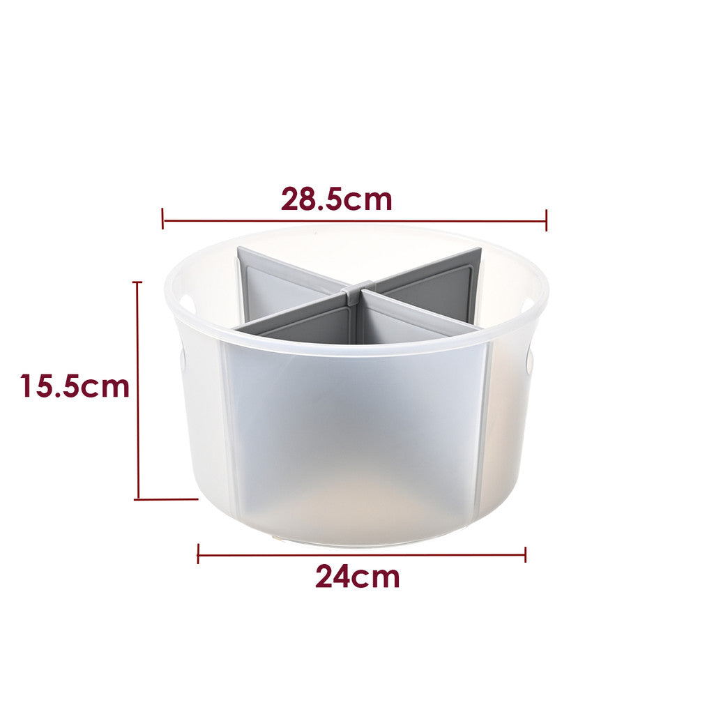 Locaupin 360° Rotating Organizer, Plastic Storage Tray with Adjustable Dividers,Cabinet Organizer for Home