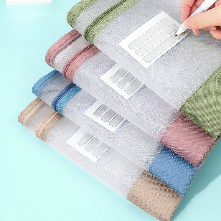 Locaupin Document Folder l Waterproof A4 File Pouch for Office & School Use l File Bags l Morandi Color