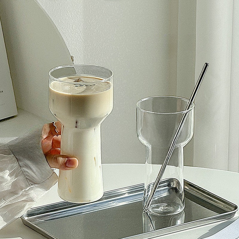 Locaupin 470ML Heat Resistant Healthy Glass Cups,Water Glass,Coffee Cups,Flower Tea Glass, Microwave Safe Glass Tea Cups