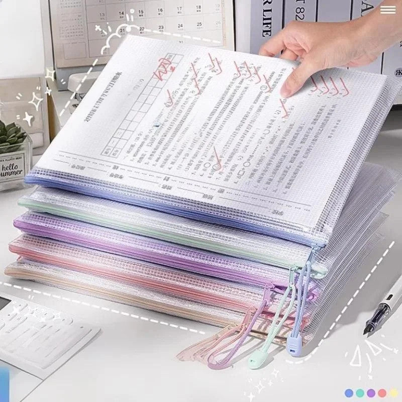 Locaupin Document Folder l Waterproof A4 File Pouch for Office & School Use l File Bags l Morandi Color