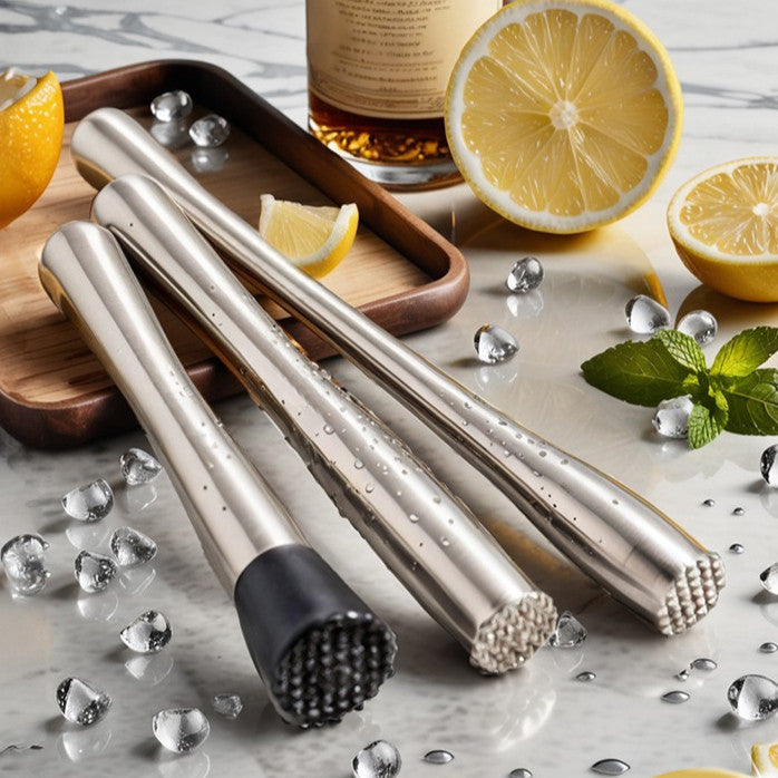 Locaupin 304 Stainless Steel Muddler - Weighted & Non-Slip for Cocktails/Cooking (Dishwasher Safe)