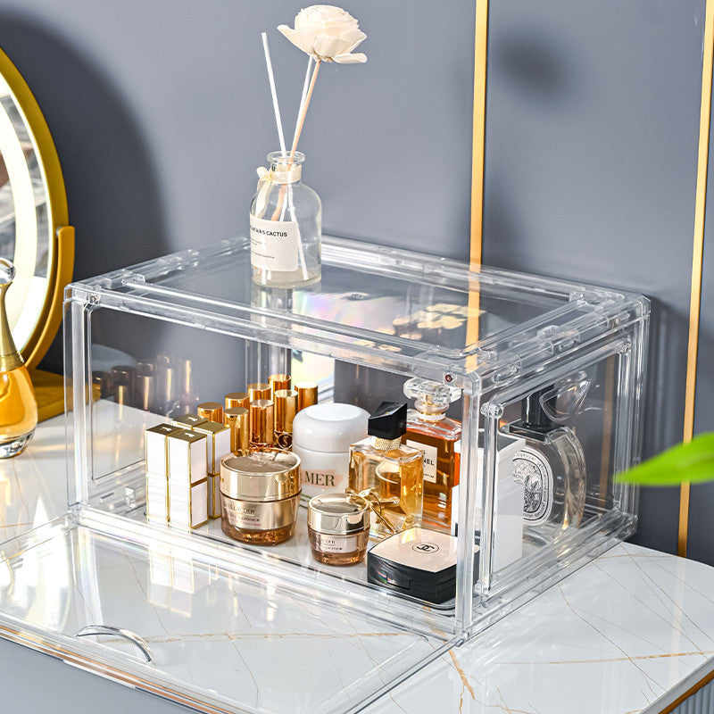 Locaupin High-Quality Stackable Transparent Shoes Storage Cabinets Box Shoe Container Plastic Shoe Organization