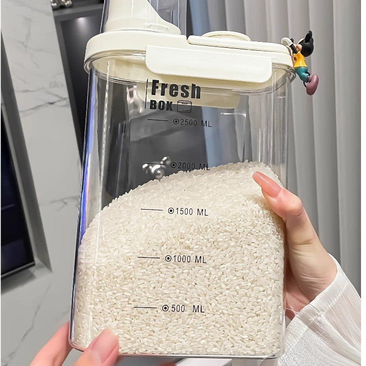 Locaupin 1600/2800mL Kitchen Storage Rice Dispenser Storage Box Food Dispensers Pet Contianer