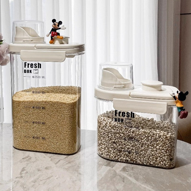 Locaupin 1600/2800mL Kitchen Storage Rice Dispenser Storage Box Food Dispensers Pet Contianer