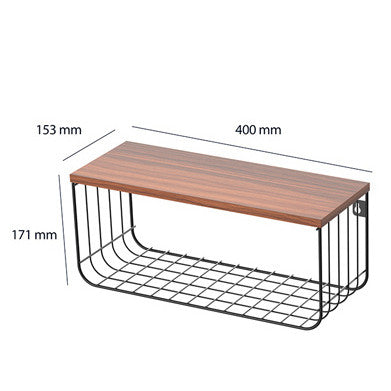 Locaupin Wall Mounted Shelves, 2Tier Decorative Shelf, Storage Wall Shelves with Metal Baskets