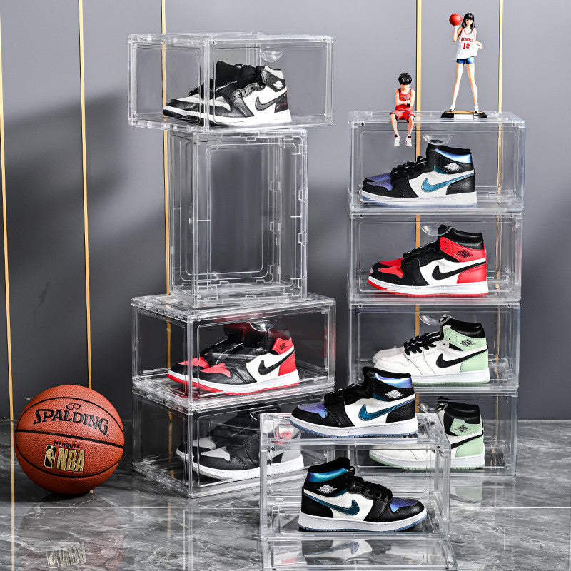 Locaupin High-Quality Stackable Transparent Shoes Storage Cabinets Box Shoe Container Plastic Shoe Organization