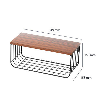 Locaupin Wall Mounted Shelves, 2Tier Decorative Shelf, Storage Wall Shelves with Metal Baskets