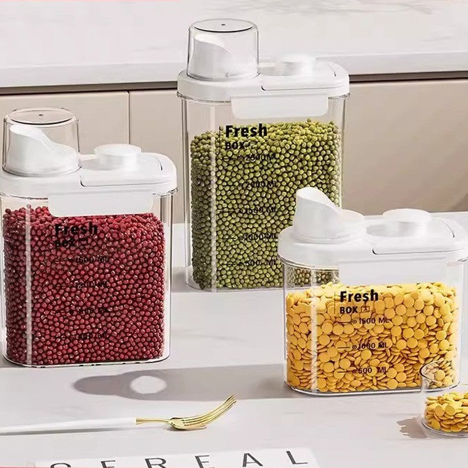 Locaupin 1600/2800mL Kitchen Storage Rice Dispenser Storage Box Food Dispensers Pet Contianer