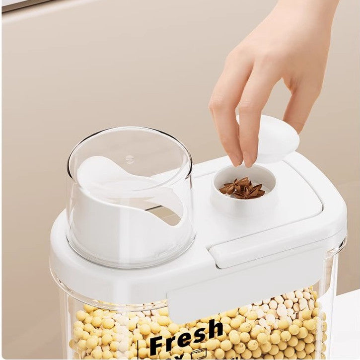 Locaupin 1600/2800mL Kitchen Storage Rice Dispenser Storage Box Food Dispensers Pet Contianer