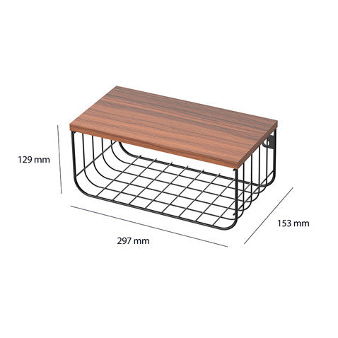 Locaupin Wall Mounted Shelves, 2Tier Decorative Shelf, Storage Wall Shelves with Metal Baskets