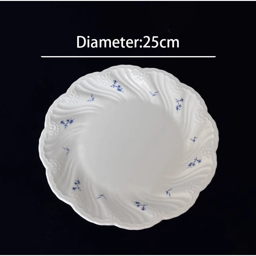 Locaupin Pure White Ceramic Dinnerware, Round Serving Bowls, Tableware for Steak, Salad Pasta Bowls Dinner Sets