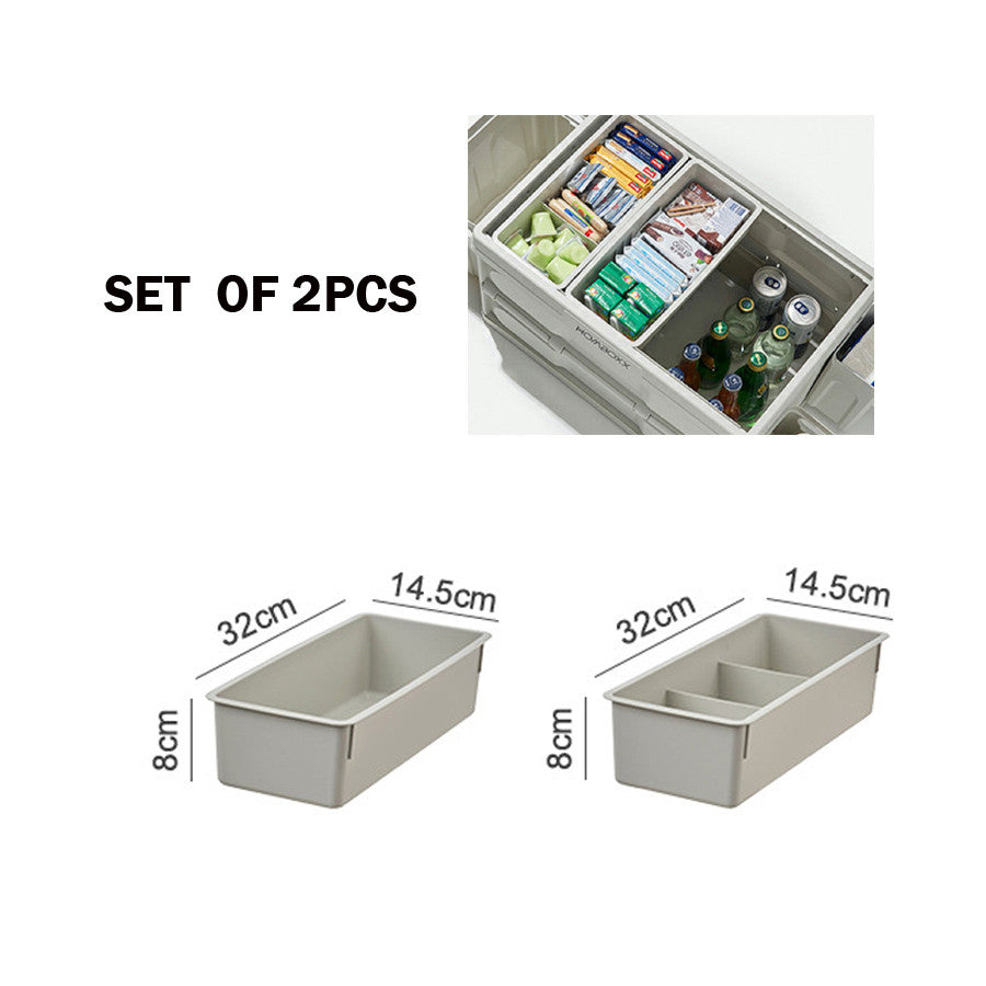Locaupin Folding Storage Bins with Wood Lid Collapsible Closet Organizers Multifunctional Plastic Camping Storage