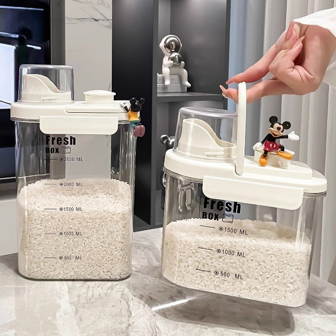 Locaupin 1600/2800mL Kitchen Storage Rice Dispenser Storage Box Food Dispensers Pet Contianer