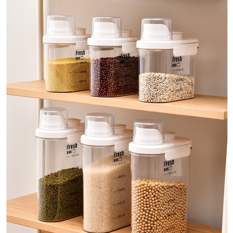 Locaupin 1600/2800mL Kitchen Storage Rice Dispenser Storage Box Food Dispensers Pet Contianer