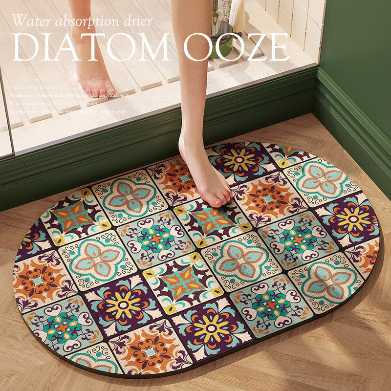 Locaupin Super Absorbent Bath Mat Bathroom Mat Super Absorbent Living Room Floor Mat Rubber Non-Slip Bottom