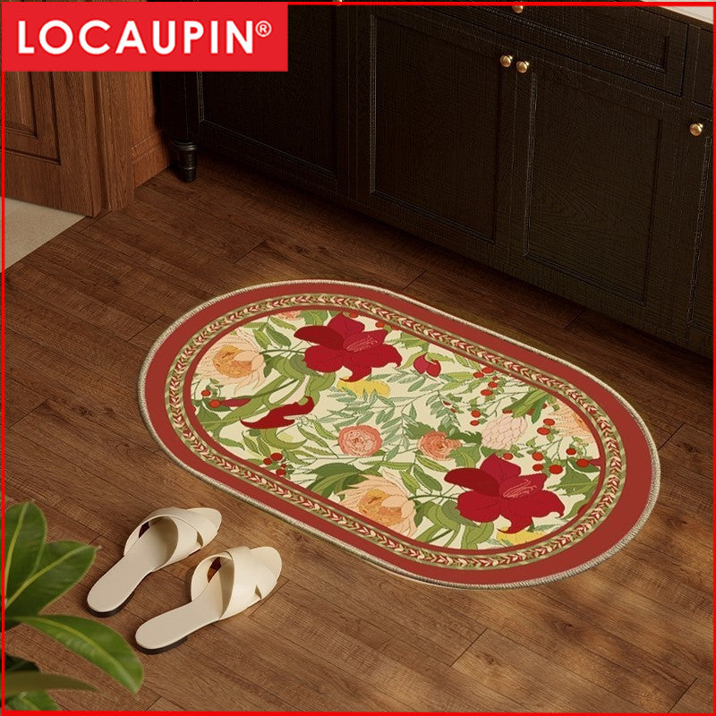 Locaupin Super Absorbent Living Room Floor Mat Soft and Plush Bathroom Mat with Non-Slip Bottom
