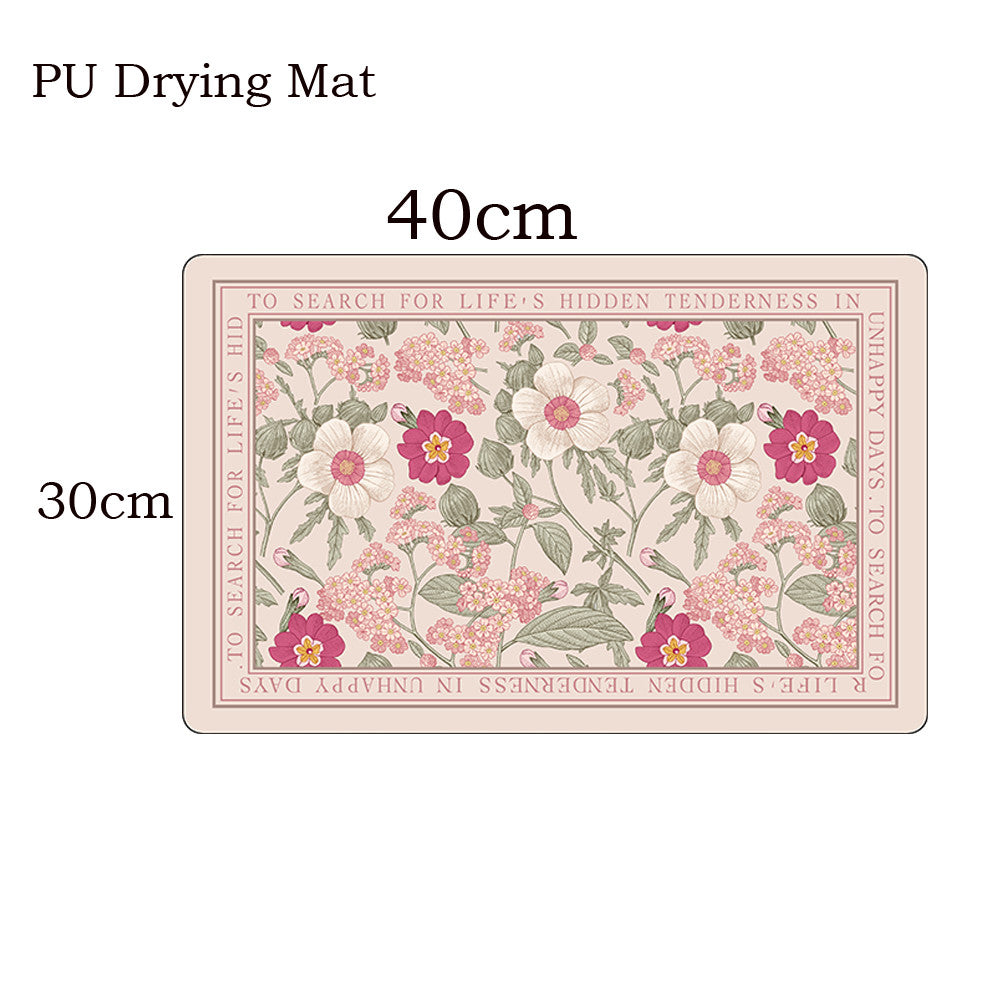 Locaupin PU Leather Dish Drying Mat l Non-Slip l Anti-slip surface l Fast Absorption l Easy to Clean